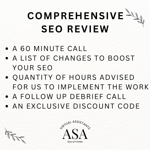 FULLY COMPREHENSIVE SEO AUDIT FOR ONLINE  BUSINESSES